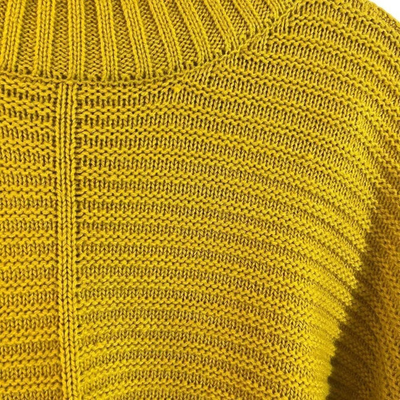 Apt. 9 Yellow Mock Neck Sweater Size XL Long Sleeves Chunky Knit Pullover Top - Picture 5 of 8